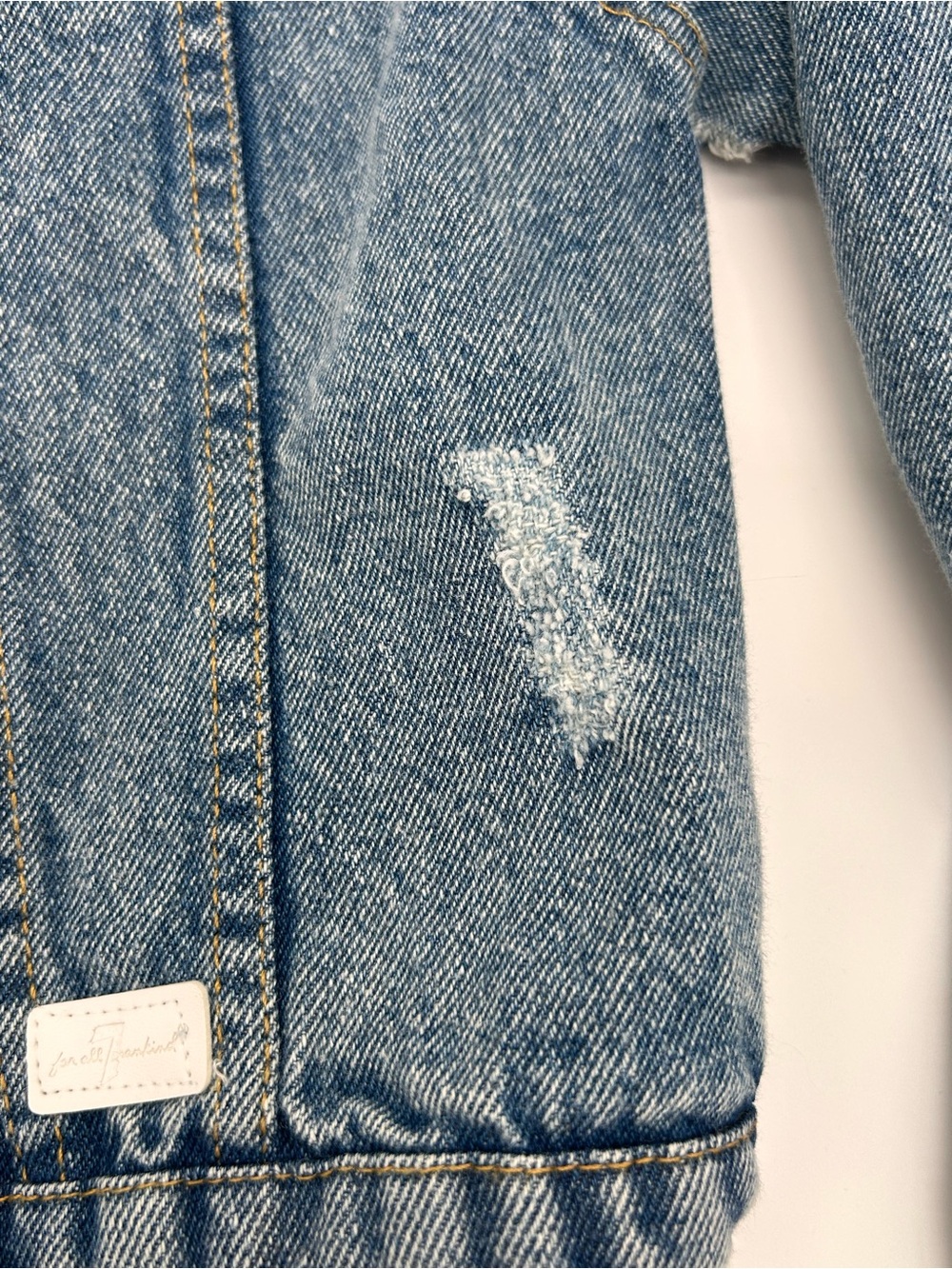 7 For All Mankind Girls' Distressed Blue Denim Jacket Size 6 - Picture 4 of 11